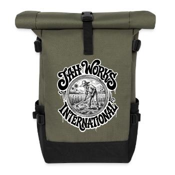 Dub Reggae Jah Works - Roll Top Backpack - olive/black - Front