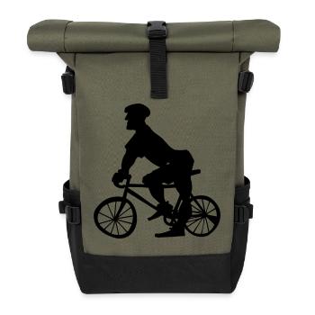 Fahrrad Polizei / Fahrrad Macho - Rolltop Rucksack - Olive/Schwarz - Vorne