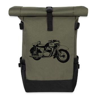 MZ ES 250 Doppelport - Rolltop Rucksack - Olive/Schwarz - Vorne