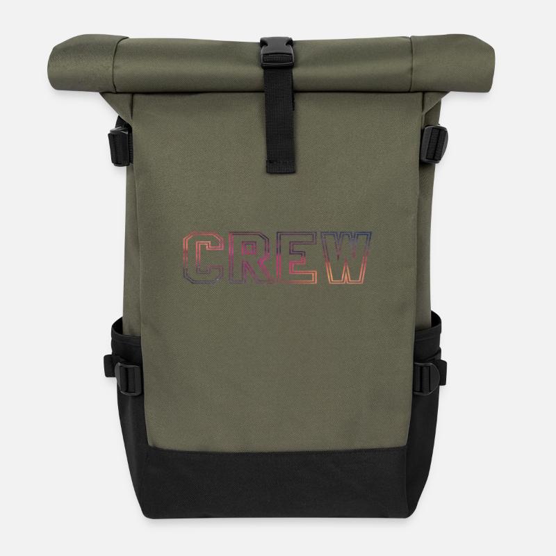 Ich und meine Crew - Rolltop Rucksack - Olive/Schwarz
