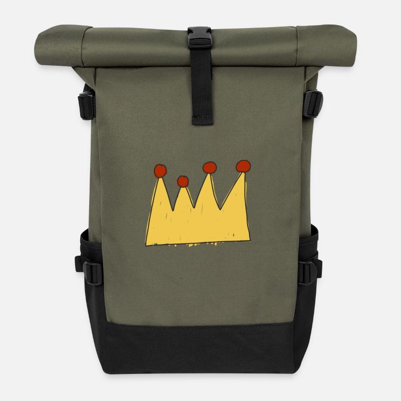 KÖNIGIN - Rolltop Rucksack - Olive/Schwarz