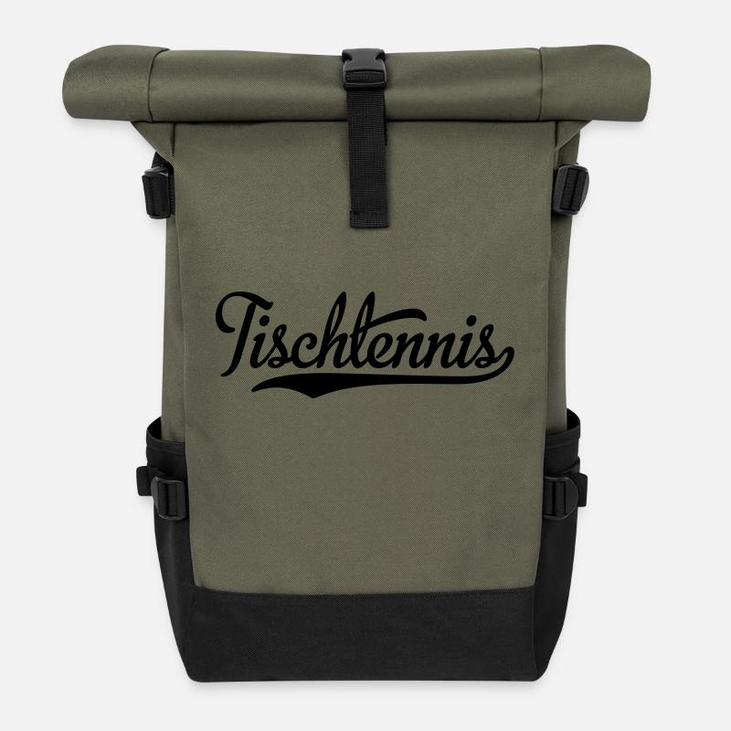 tischtennis - Rolltop Rucksack - Olive/Schwarz