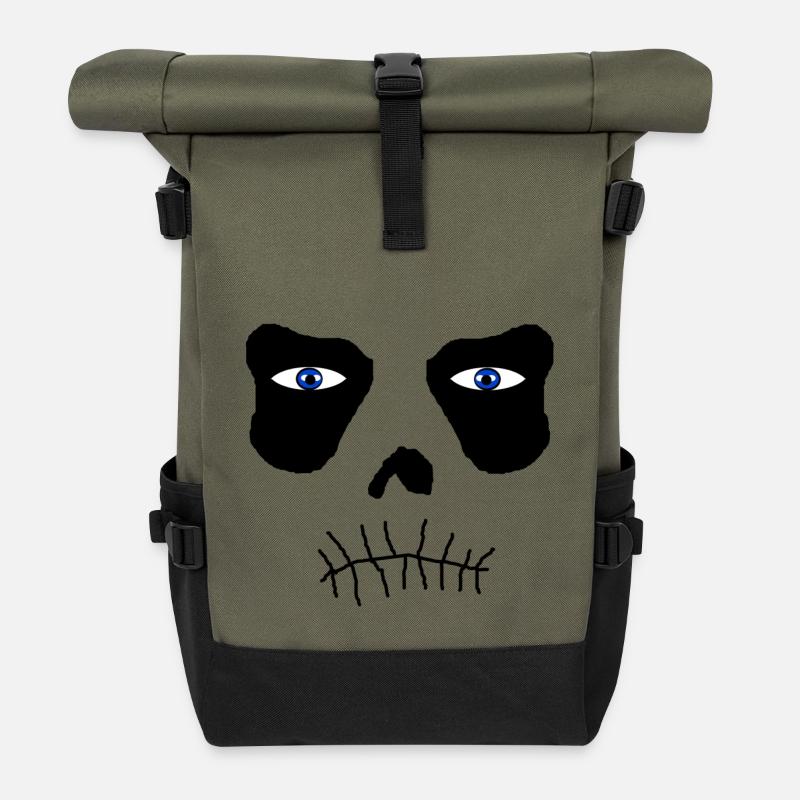 halloween - Roll Top Backpack - olive/black