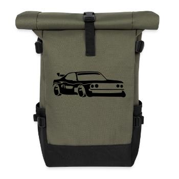 Rennauto Sportwagen Tuning Car - Rolltop Rucksack - Olive/Schwarz - Vorne