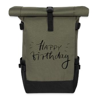 Joyeux anniversaire - Sac à dos roll top - olive/noir - Devant