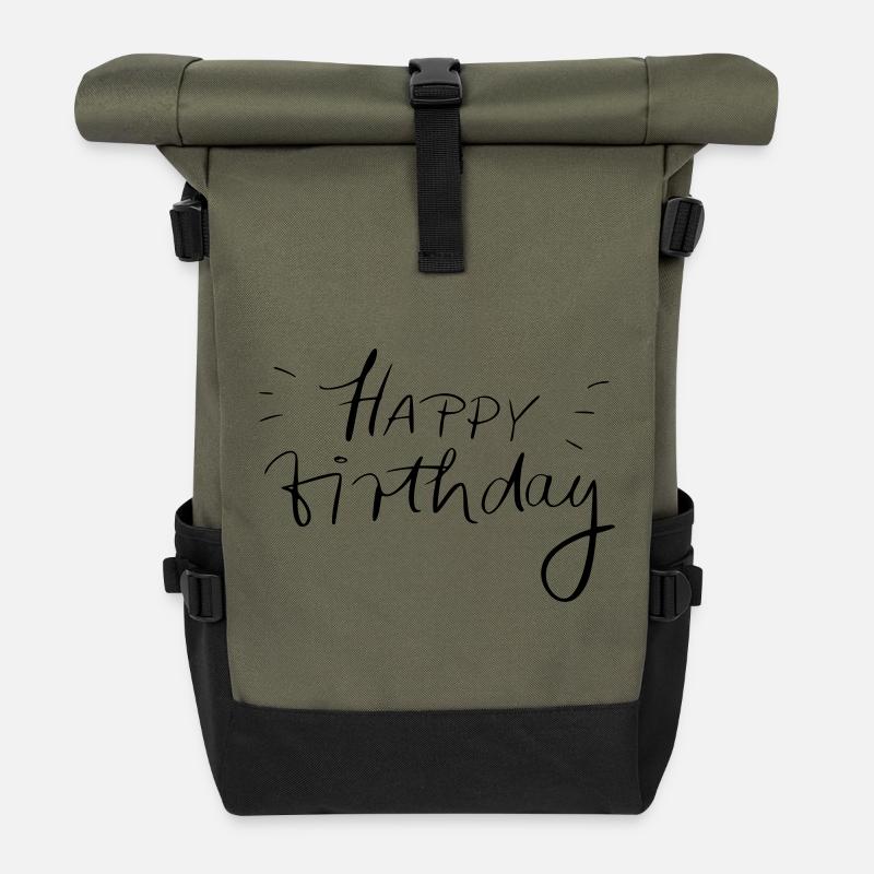 Happy Birthday - Rolltop Rucksack - Olive/Schwarz