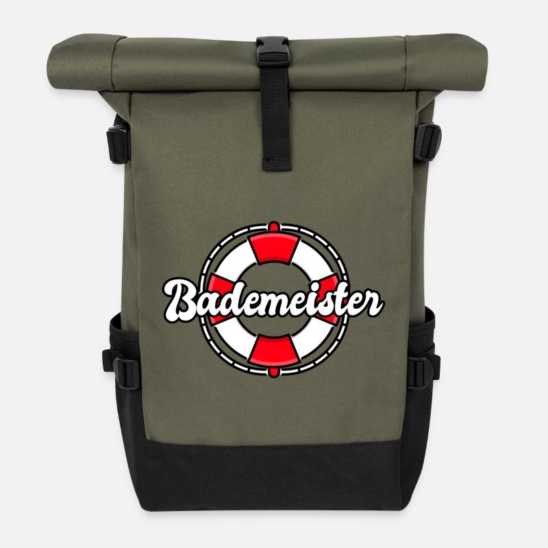 Bademeister - Rolltop Rucksack - Olive/Schwarz