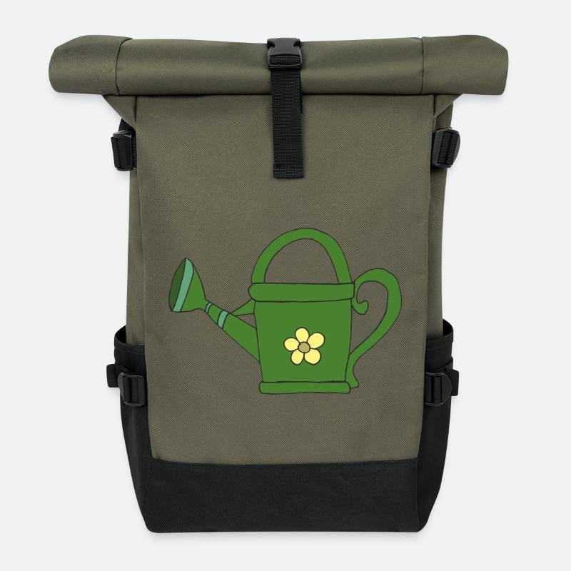 gießkanne - Rolltop Rucksack - Olive/Schwarz