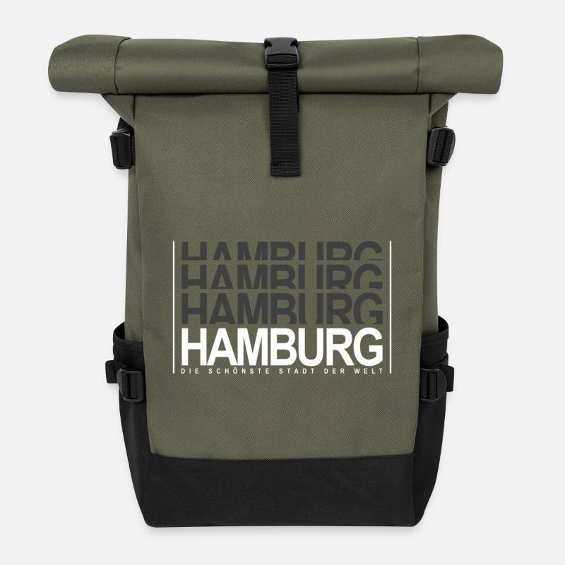 Hamburg - Rolltop Rucksack - Olive/Schwarz