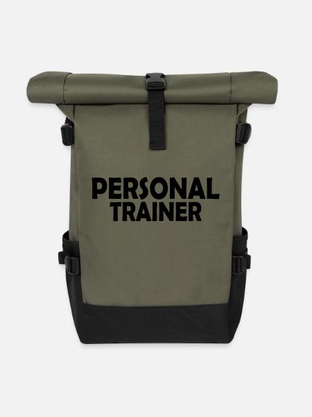 Personal trainer - Sac à dos roll top - olive/noir