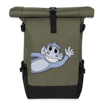 Monkey Greeting Greeting - Roll Top Backpack - olive/black - Front