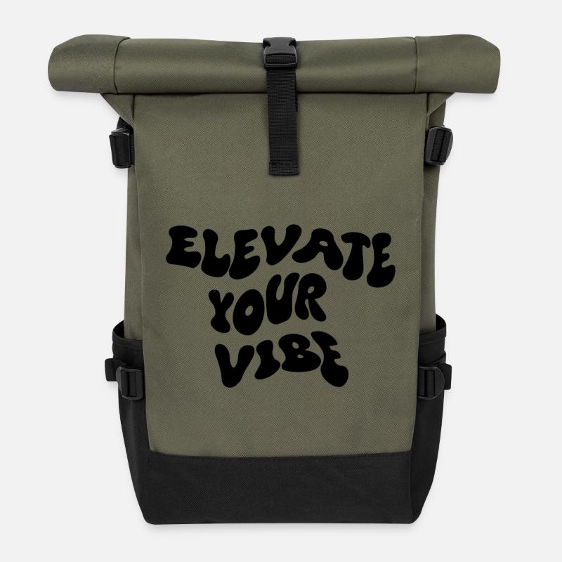 Elevate Your Vibe - Rolltop Rucksack - Olive/Schwarz