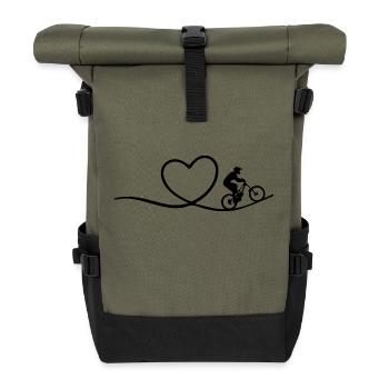 VTT Sports Vélo - Sac à dos roll top - olive/noir - Devant