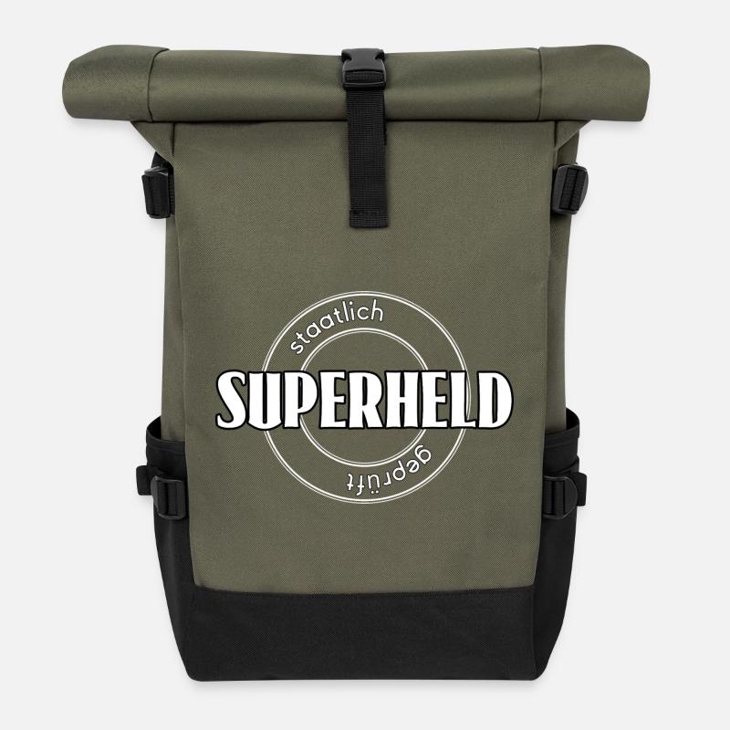 Superheld - Rolltop Rucksack - Olive/Schwarz