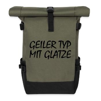 geiler typ mit glatze - Rolltop Rucksack - Olive/Schwarz - Vorne