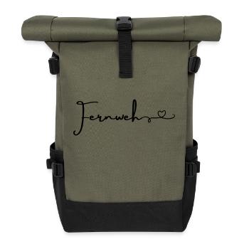 Wanderlust... - Roll Top Backpack - olive/black - Front