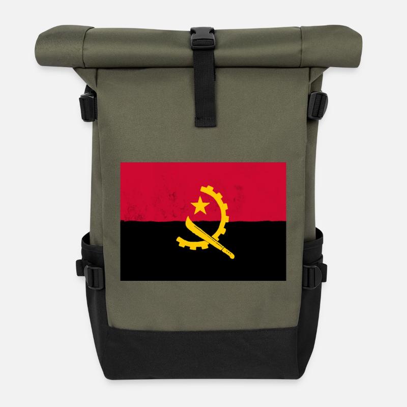 Le drapeau de l’Angola, symbole de fierté nationale - Sac à dos roll top - olive/noir
