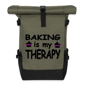 Bake - Roll Top Backpack - olive/black - Front