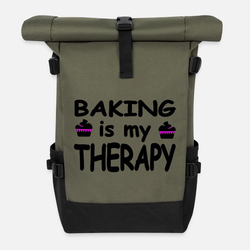 Backen - Rolltop Rucksack - Olive/Schwarz