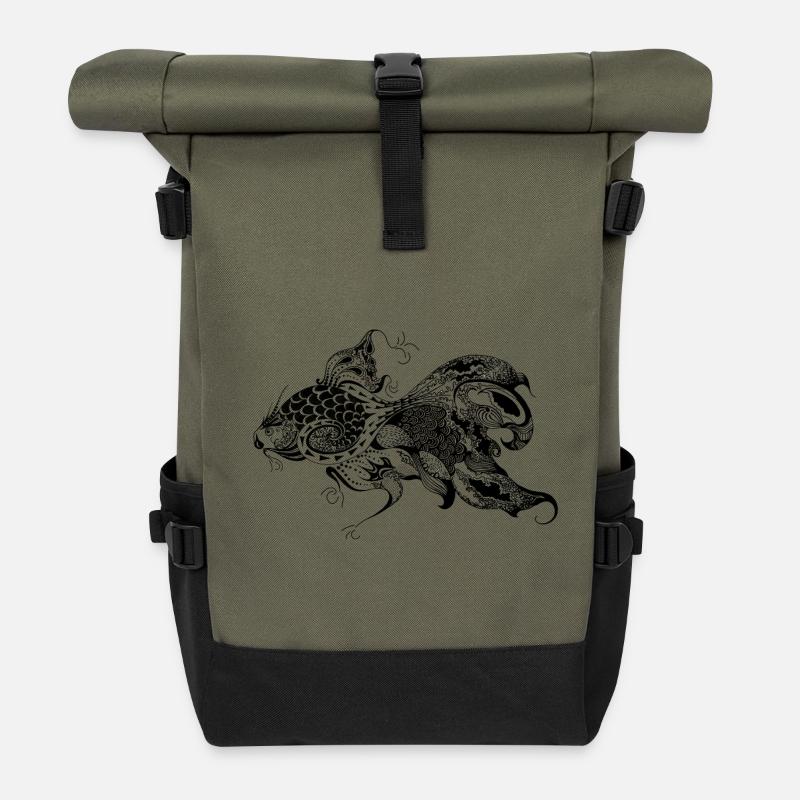 Fisch - Rolltop Rucksack - Olive/Schwarz