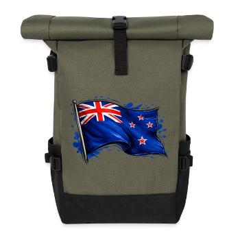 drapeau de la Nouvelle-Zélande - Sac à dos roll top - olive/noir - Devant