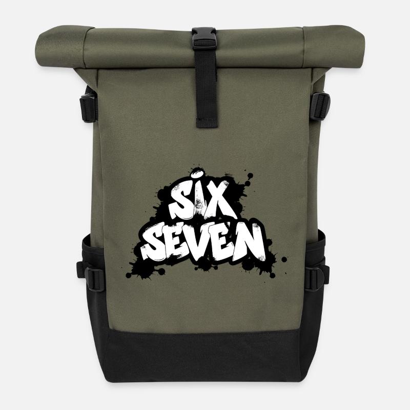Six Seven Graffiti - Sac à dos roll top - olive/noir