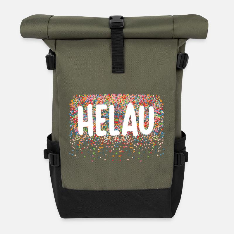 Helau! Confetti cheers - Roll Top Backpack - olive/black