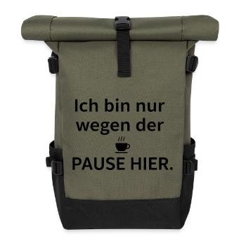 I'm only here for the break – coffee - Roll Top Backpack - olive/black - Front