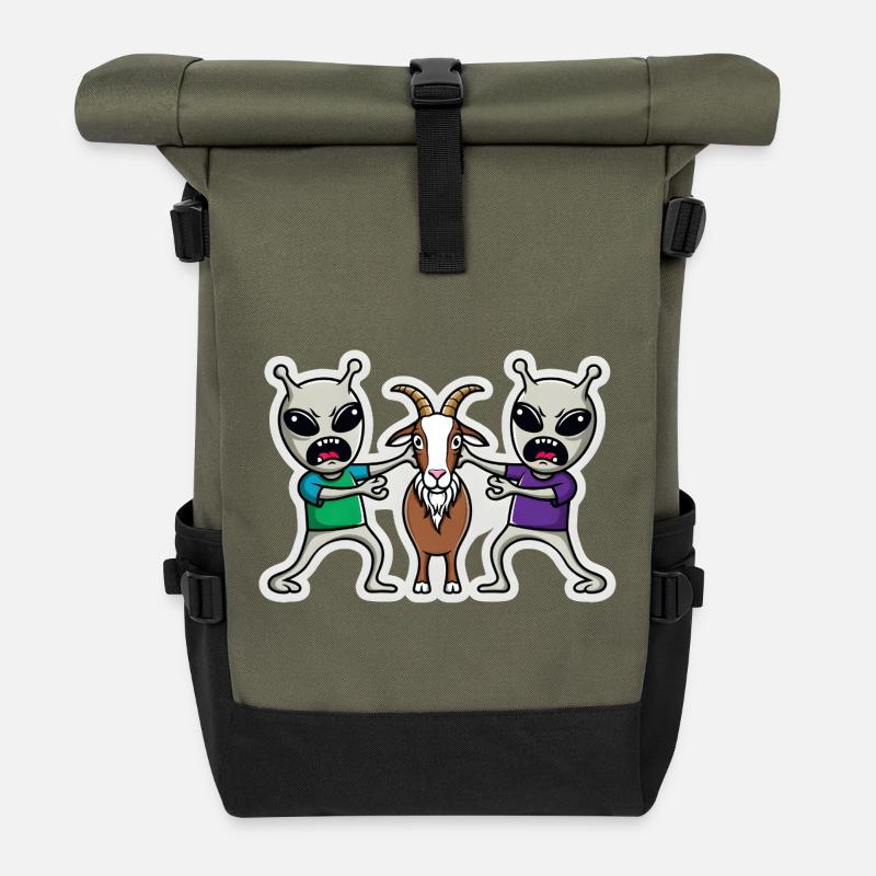 Ramasseur extraterrestre : Chèvre - Sac à dos roll top - olive/noir
