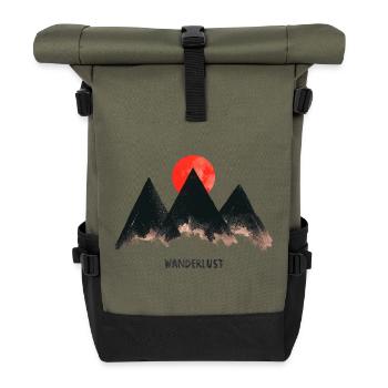 Urban Mountain - Nature Vibes by Free Art - Roll Top Backpack - olive/black - Front