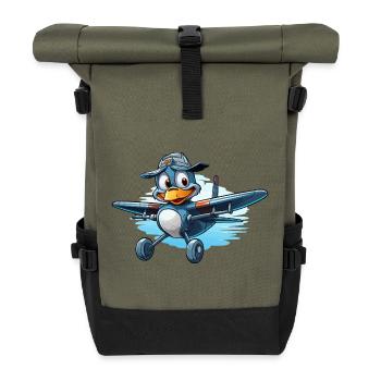 Pilote de pingouin dans un avion - Sac à dos roll top - olive/noir - Devant