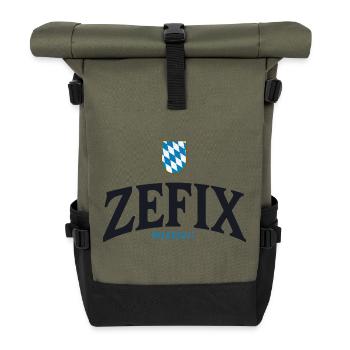 ZEFIX Bavarian Crest - Rolltop Rucksack - Olive/Schwarz - Vorne