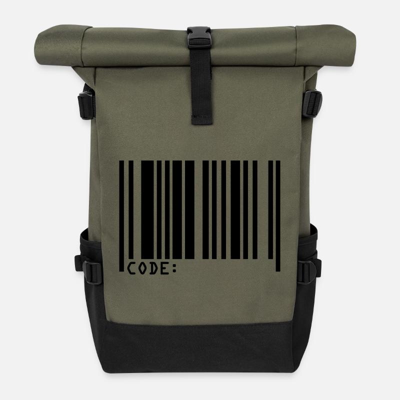 barcode - Sac à dos roll top - olive/noir