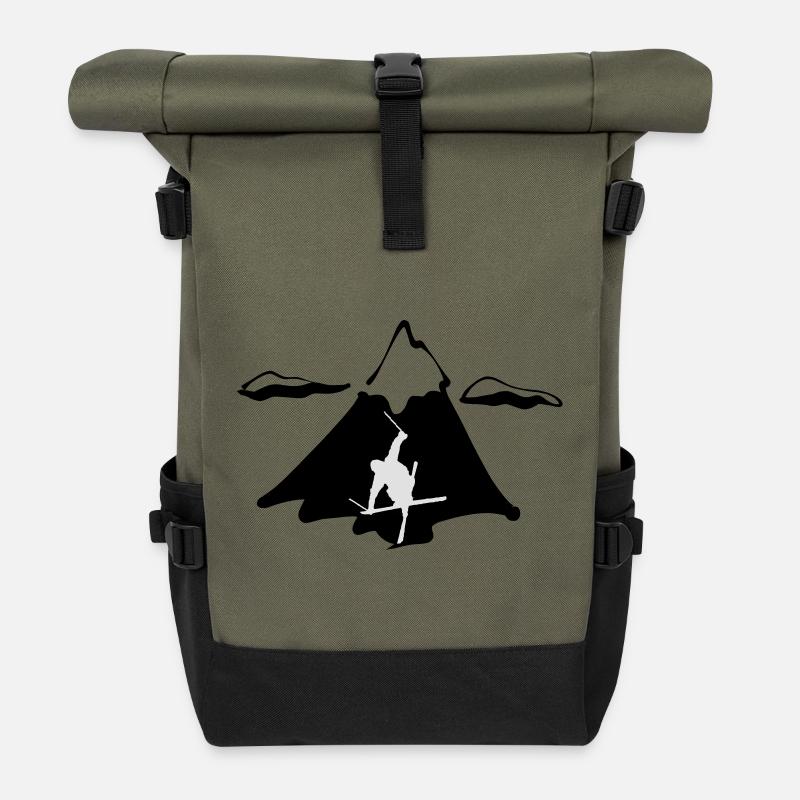 Freestyle ski de montagne - Sac à dos roll top - olive/noir