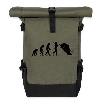 Evolution Entwicklung Fortschritt Mensch Künstler - Rolltop Rucksack - Olive/Schwarz - Vorne