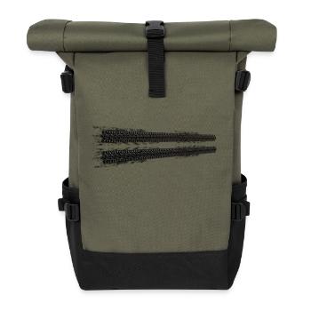 Tire track black - Roll Top Backpack - olive/black - Front
