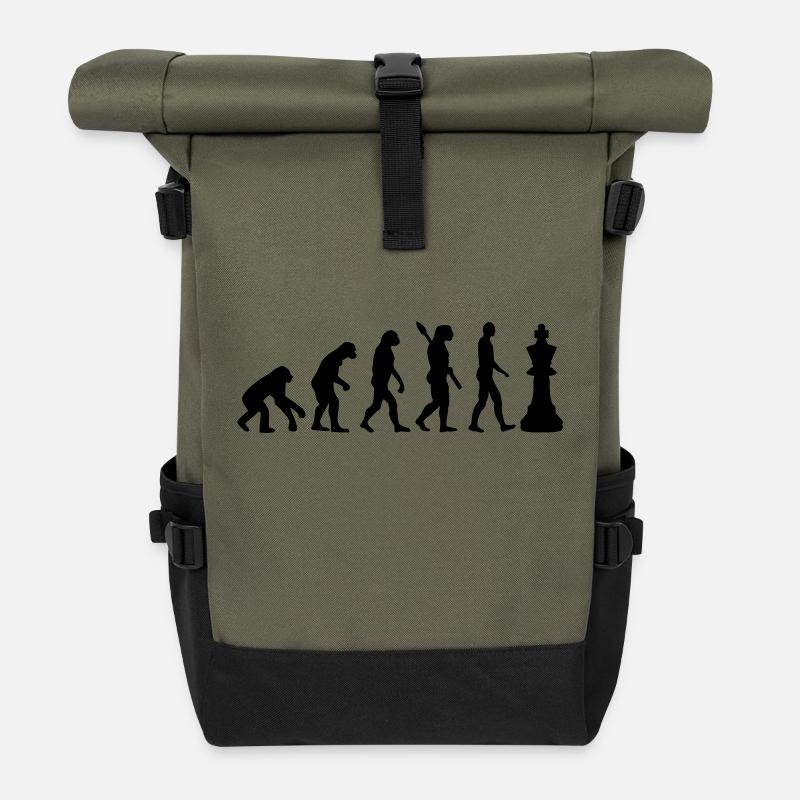 Schach - Rolltop Rucksack - Olive/Schwarz
