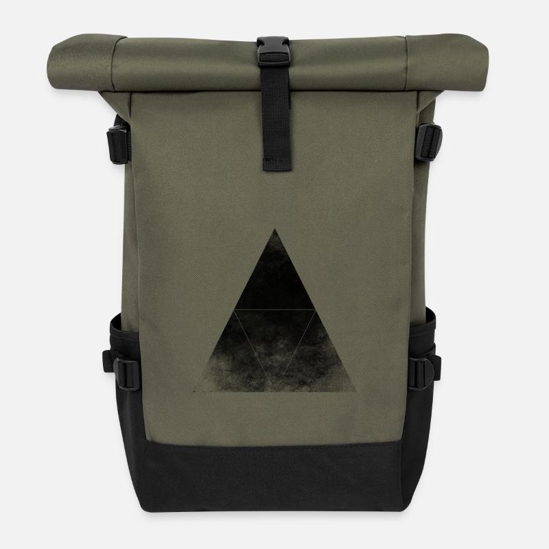 Dreieck+TRIANGLE+HIPSTER+MOUSTACHE+GEEK+SWAG STYLE - Rolltop Rucksack - Olive/Schwarz