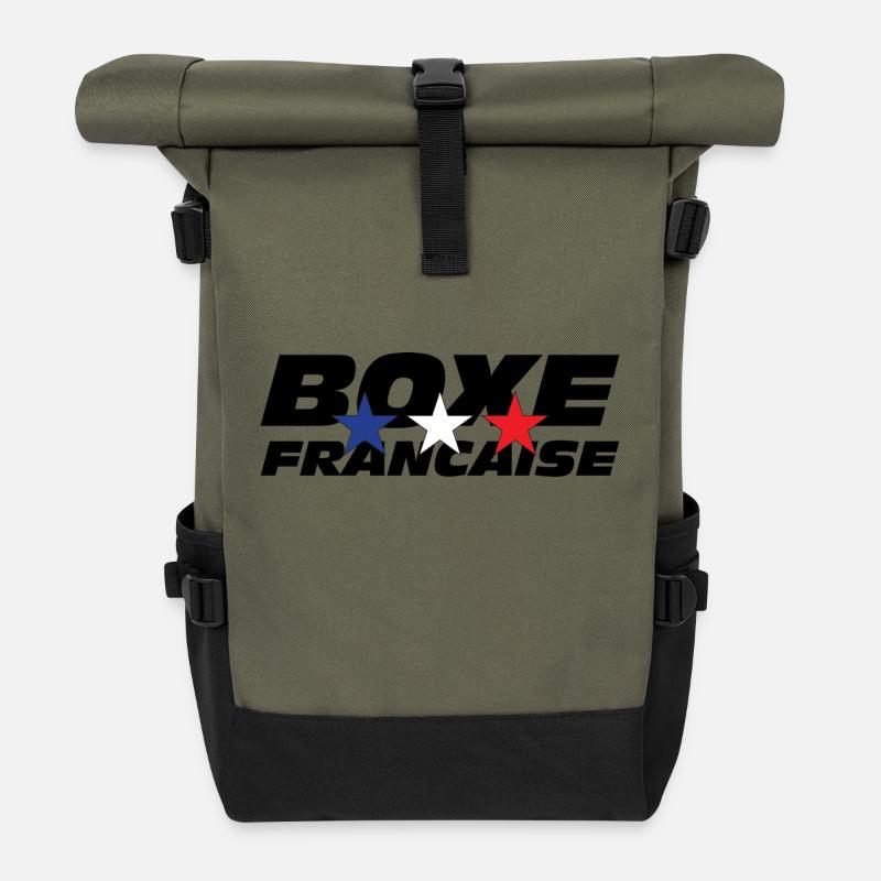 Boxe Francaise - Sac à dos roll top - olive/noir