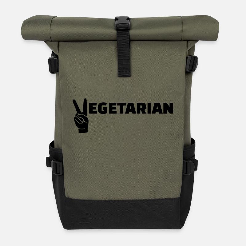 Vegetarier - Rolltop Rucksack - Olive/Schwarz