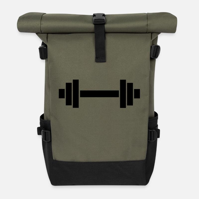 hantel - Rolltop Rucksack - Olive/Schwarz
