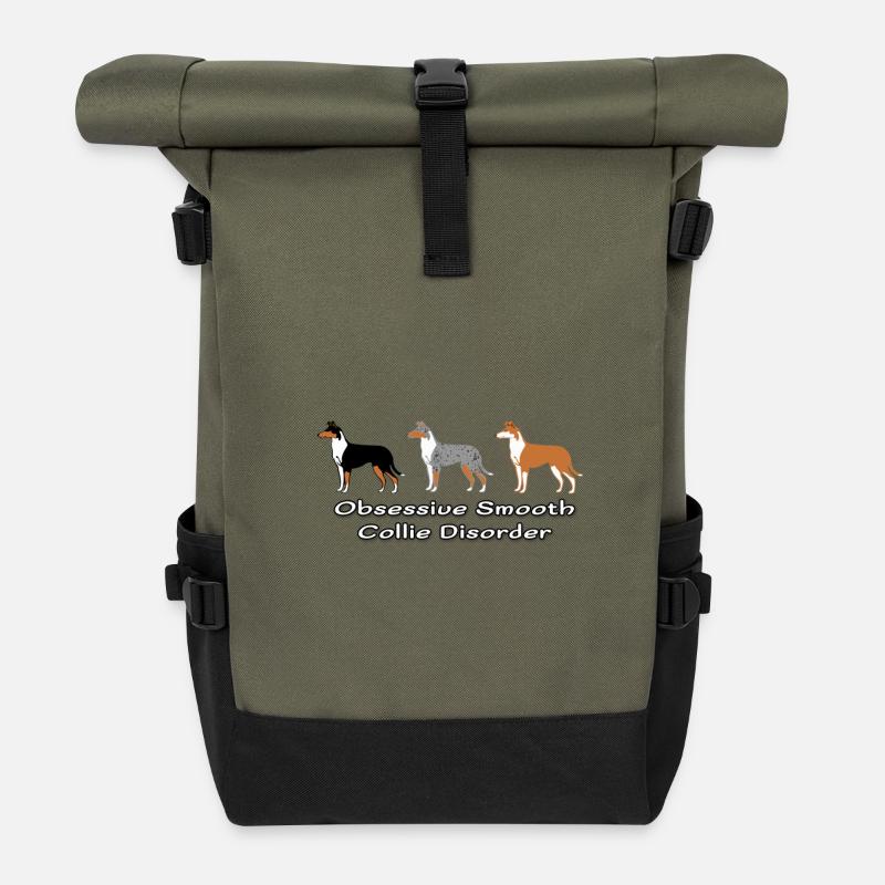 Obsessive Smooth Collie Disorder - Rolltop Rucksack - Olive/Schwarz
