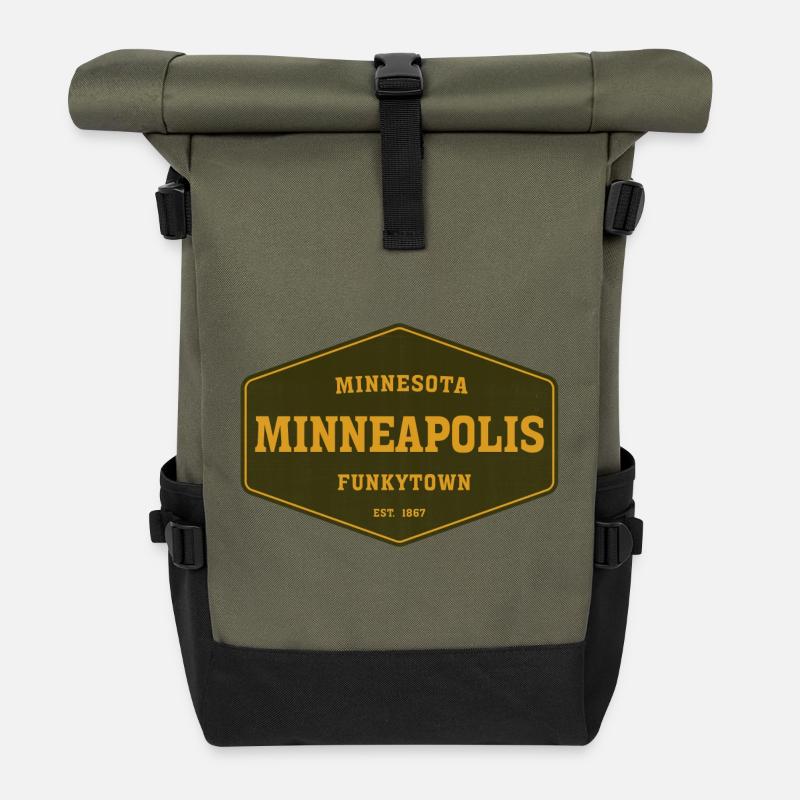 Minneapolis - Sac à dos roll top - olive/noir