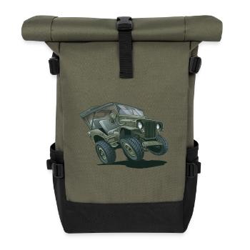 Willys MB Offroader 4x4 ROOFTOP Oldtimer Us Army - Roll Top Backpack - olive/black - Front