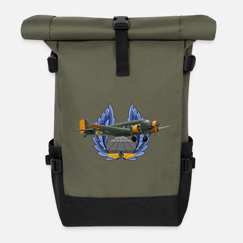 Ju-52 - Rolltop Rucksack - Olive/Schwarz