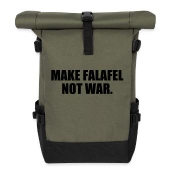 Make falafel not war - Sac à dos roll top - olive/noir - Devant
