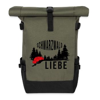 Schwarzwald Liebe - Rolltop Rucksack - Olive/Schwarz - Vorne