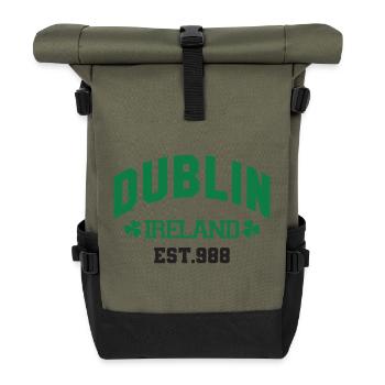 Dublin - Irlande - Sac à dos roll top - olive/noir - Devant