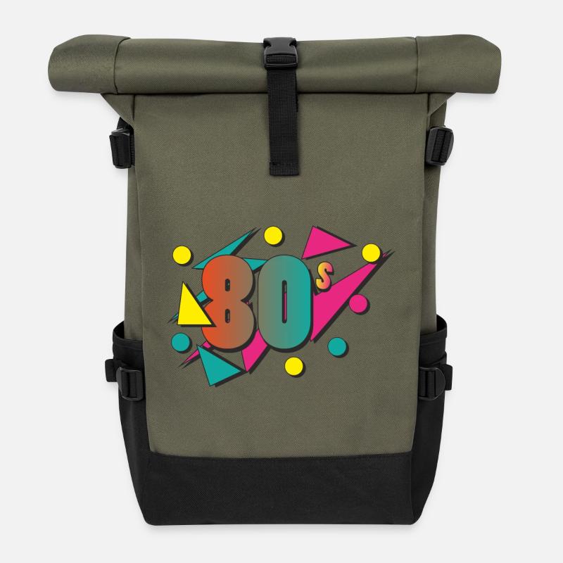 The 80's - Rolltop Rucksack - Olive/Schwarz