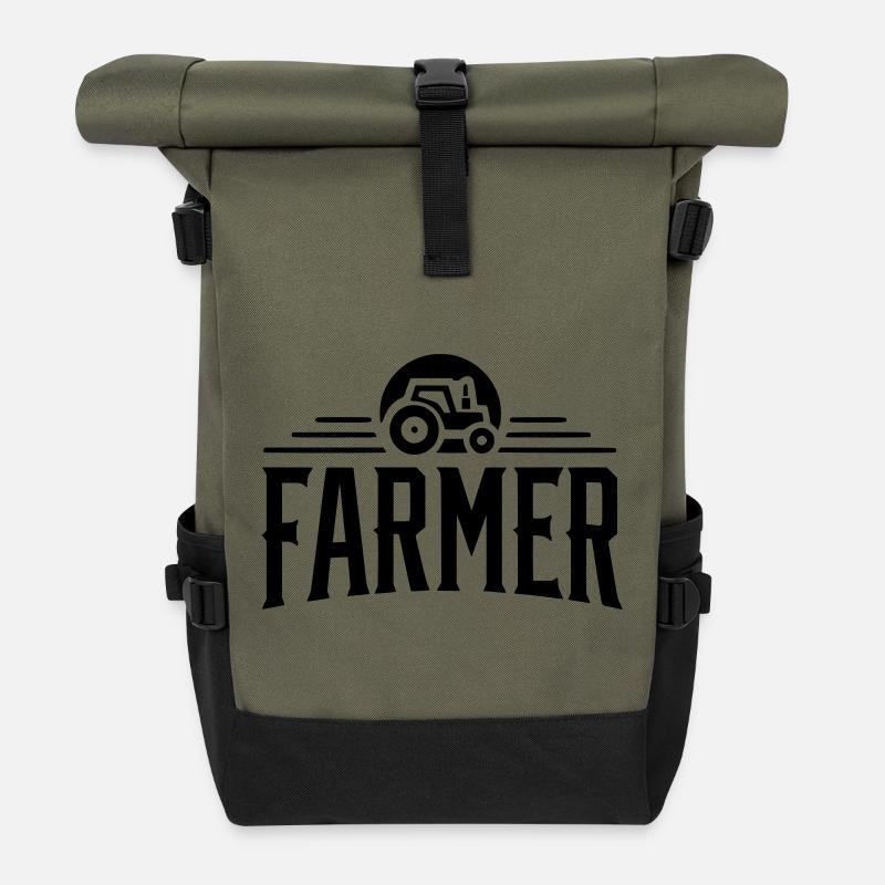 Farmer - Proud - Roll Top Backpack - olive/black